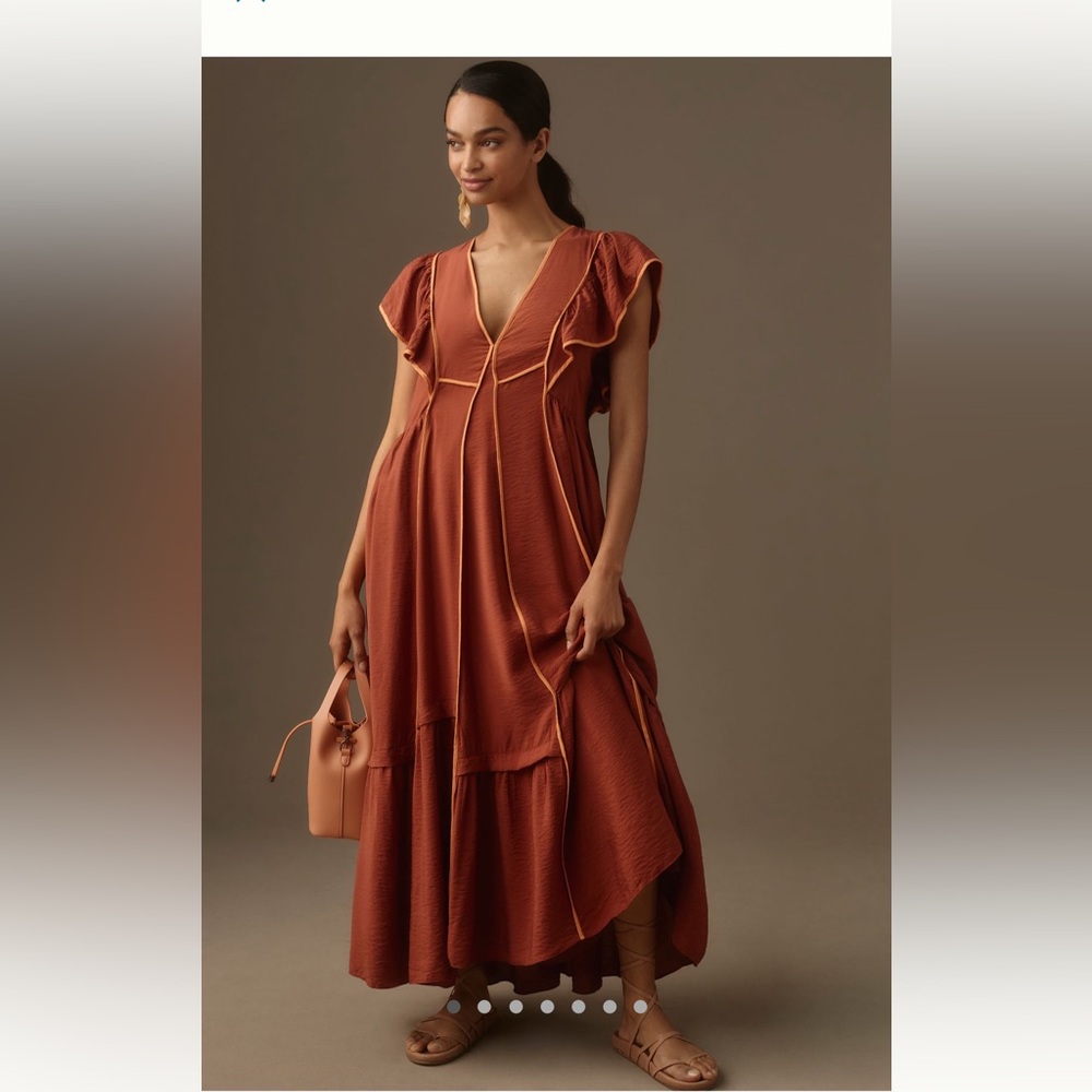 Mimi flutter sleeve tipped dress